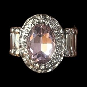 Elegant Silver and Lavender Stretch Ring